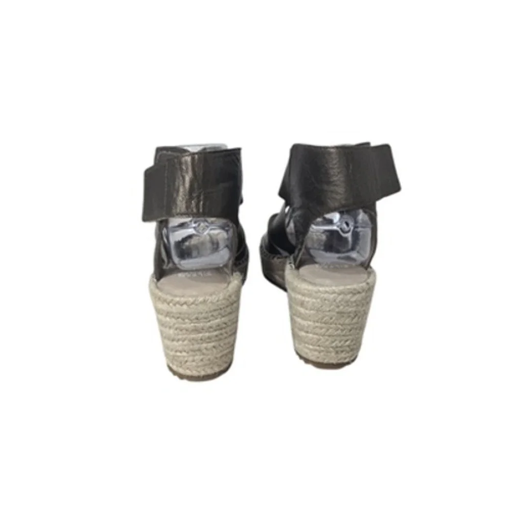 Eileen Fisher Shoes Womens Size‎ 9.5 Espadrille Wedge Sandals Leather Comfort